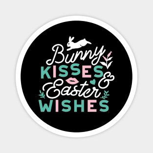 Charming Easter Typography - 'Bunny Kisses and Easter Wishes' Magnet